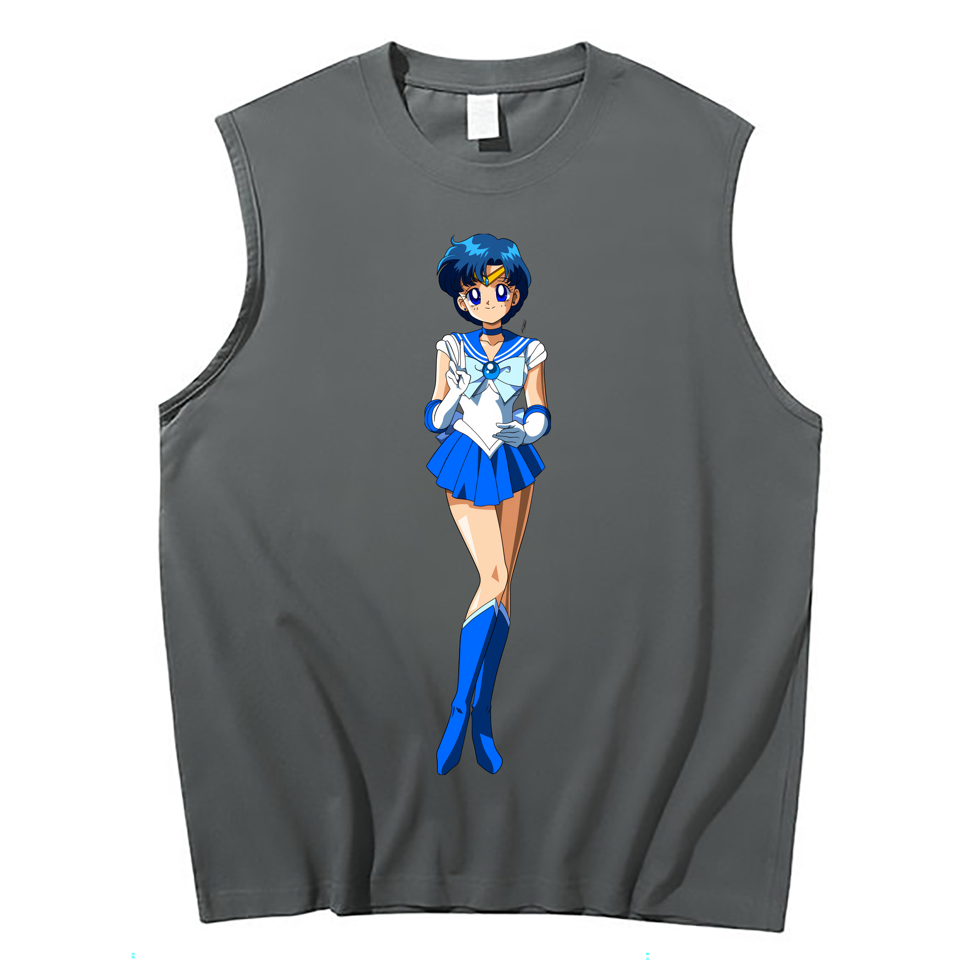 （画像用） 美少女戦士セーラームーン 水野 亜美 みずの あみ Sailor Moon Mizuno Ami コットン100％タンクトップ（フロントプリント）